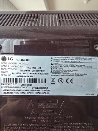 TV LG 19 LCD 19LU4000 Blanca