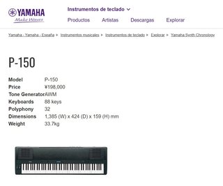 Piano Electrónico Yamaha P-150