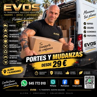 PORTES Y MUDANZAS EN ALZIRA – DESDE 29 €