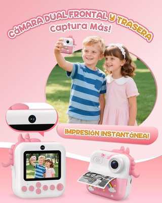 Cámara Infantil Instantánea ElecMoga Rosa/Blanca