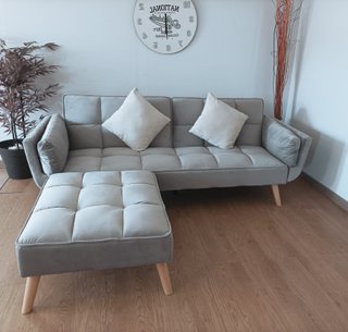 Sofá Cama Gris Tela ¡oferta!
