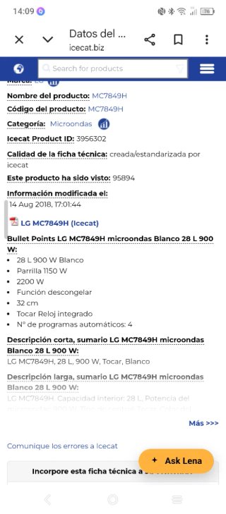 Microondas LG