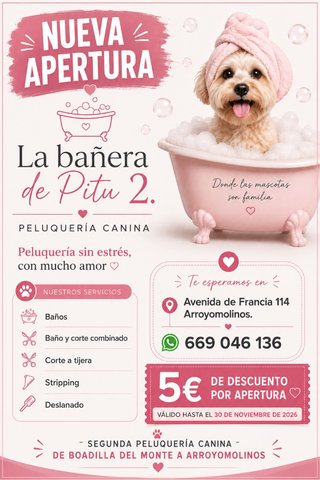 Nueva apertura. Peluqueria canina!!
