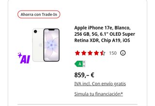 iPhone 17e Blanco 256GB 5G 99% batería