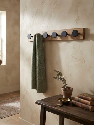 Perchero de pared madera y metal