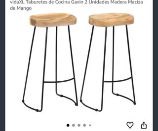Bancos de madera y metal para isla de cocina