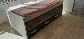 Cama infantil con cama extraíble y cajones