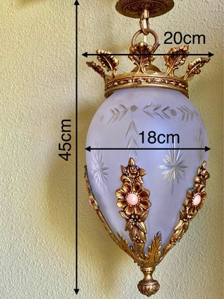 Farol Antiguo Bronce y Cristal