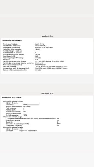 MacBook Pro 13” 2019 - i5/8GB/500GB SSD Plata