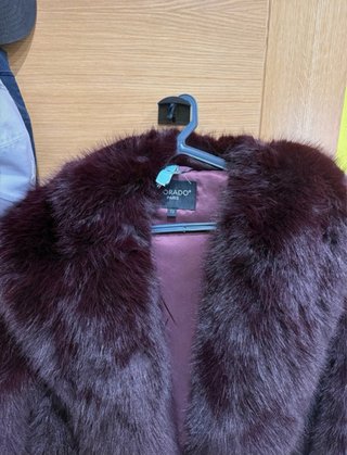 Chaquetón pelo burdeos