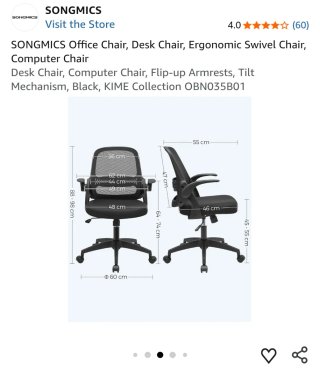 Silla de Oficina Giratoria Ergonómica Negra