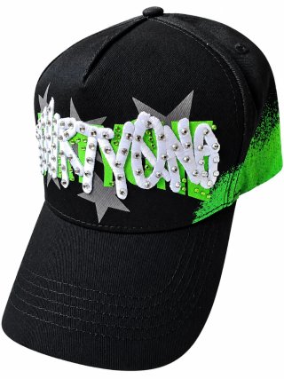 Gorra Negra y Verde con Brillantes
