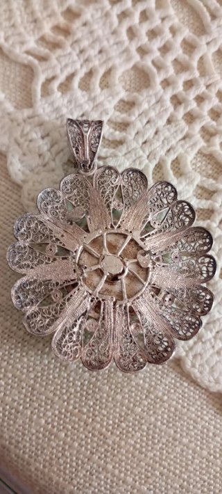 Medalla Cuna Antigua Filigrana Plata