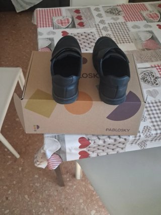Zapatos Pablosky Escolares Negros Velcro