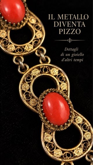Bracciale Argento 800 Pasta Corallo Vintage