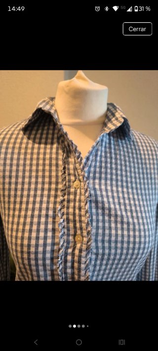 Camisa Roberto Verino cuadros azul y blanco