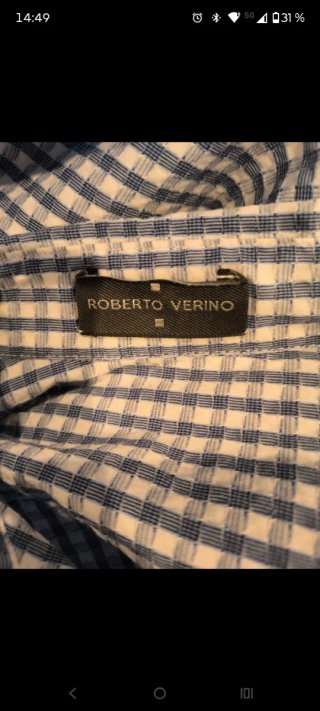 Camisa Roberto Verino cuadros azul y blanco