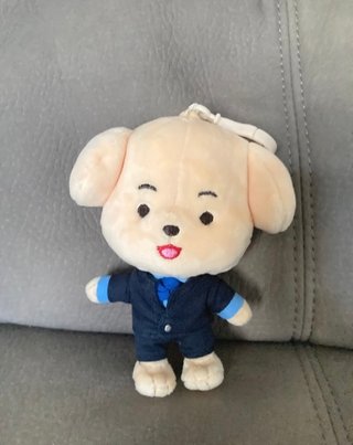Peluche cane con vestito blu