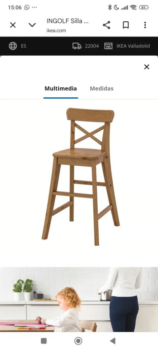 Silla infantil madera Ikea