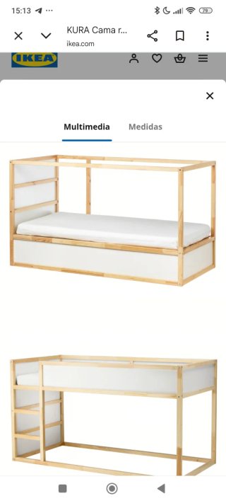 Cama Kura IKEA Madera Blanca
