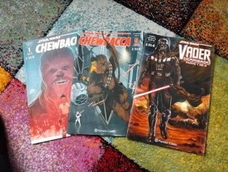 Lote comic star wars chewbacca vader
