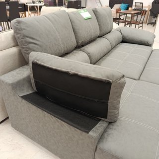 Sofá Cama Chaise Longue Gris 252cm