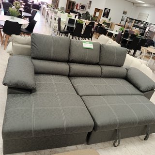 Sofá Cama Chaise Longue Gris 252cm