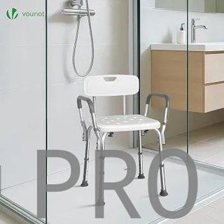 VOUNOT® Silla de Ducha con Respaldo y Reposabrazos