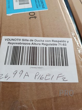 VOUNOT® Silla de Ducha con Respaldo y Reposabrazos