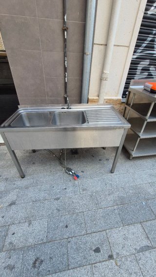Fregadero industrial doble seno