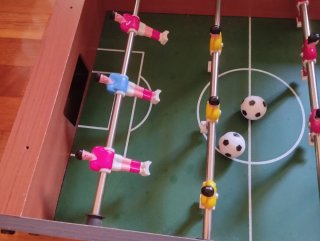 Mini calcio balilla per 2 giocatori