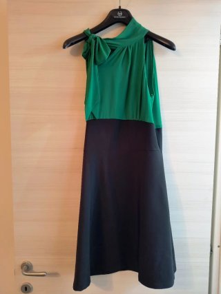 Vestito Artigli donna verde e nero con fiocco