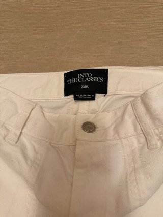 Pantalones anchos blancos Zara Talla 34