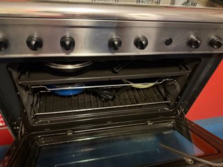 Cocina Gas Acero Inox Horno 5 Fuegos