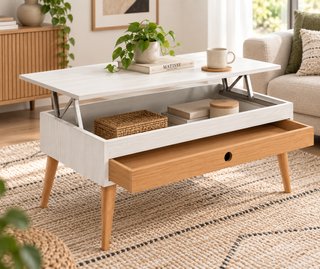 Mesa Centro Elevable Madera Vintage