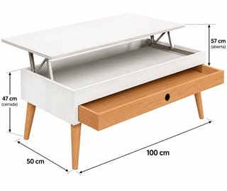 Mesa Centro Elevable Madera Vintage