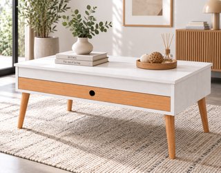 Mesa Centro Elevable Madera Vintage