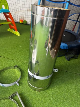 Tubo inox doble + 3 soportes