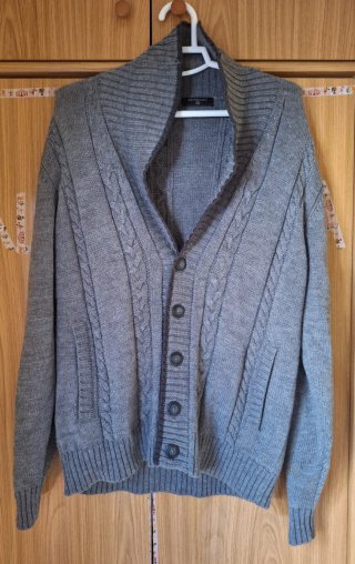 Chaqueta de punto gris hombre