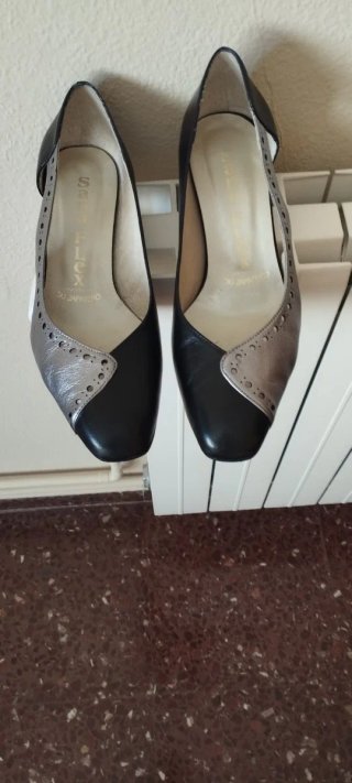 Zapatos de salón mujer talla 37 negro/plata