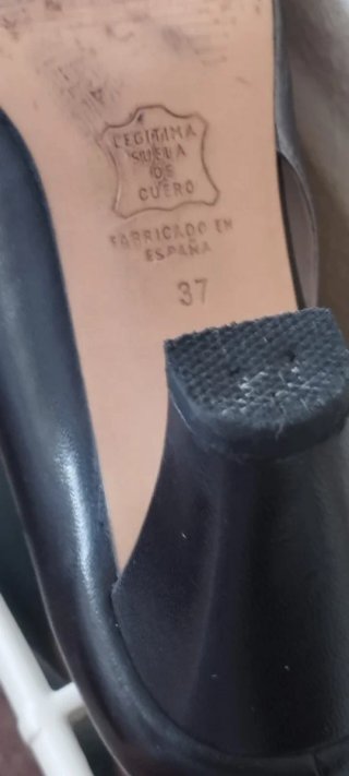 Zapatos de salón mujer talla 37 negro/plata
