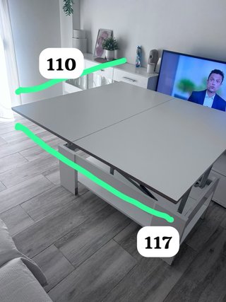 Mesa de centro convertible en mesa comedor