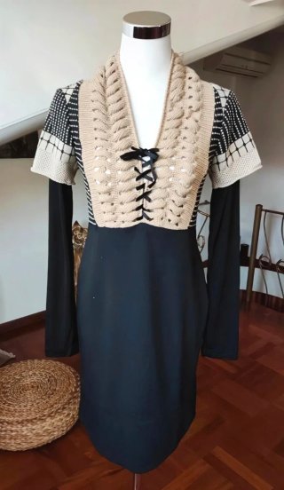 Abito Pianura Studio Beige/Nero Taglia M