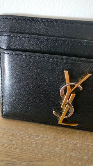 Portacartellini Yves Saint Laurent in pelle nera