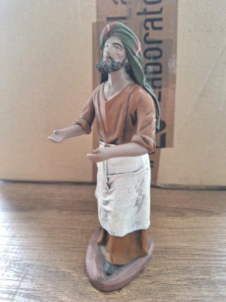 Figura Belén Vendedor Barro y Tela 14cm