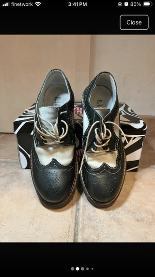 Zapatos Il Laccio Cuero Negro y Blanco