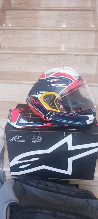 Casco Moto Alpinestars + Visera y Bolsa