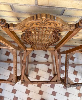 6 Sillas Vintage Madera Rattan para Restaurar