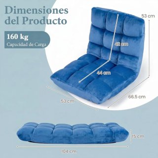 COSTWAY Sofá Suelo Plegable con Respaldo Ajustable