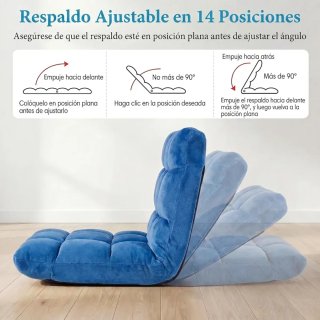 COSTWAY Sofá Suelo Plegable con Respaldo Ajustable